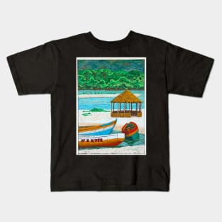 Fishing boats in West Africa Kids T-Shirt